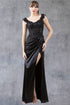 Womens Satin Evening Gown with Beaded Bodice and High Slit – Formal Dress for Gala, Prom, or Wedding 4/XS-16/3X